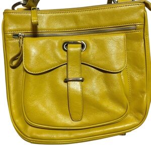 Danier Mustard Leather Crossbody Bag
